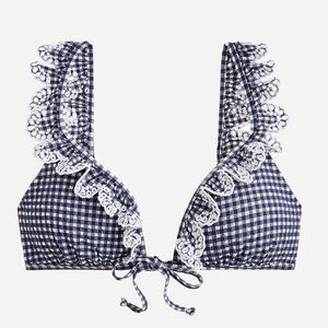 NEW! J.crew Scalloped ruffle french bikini top